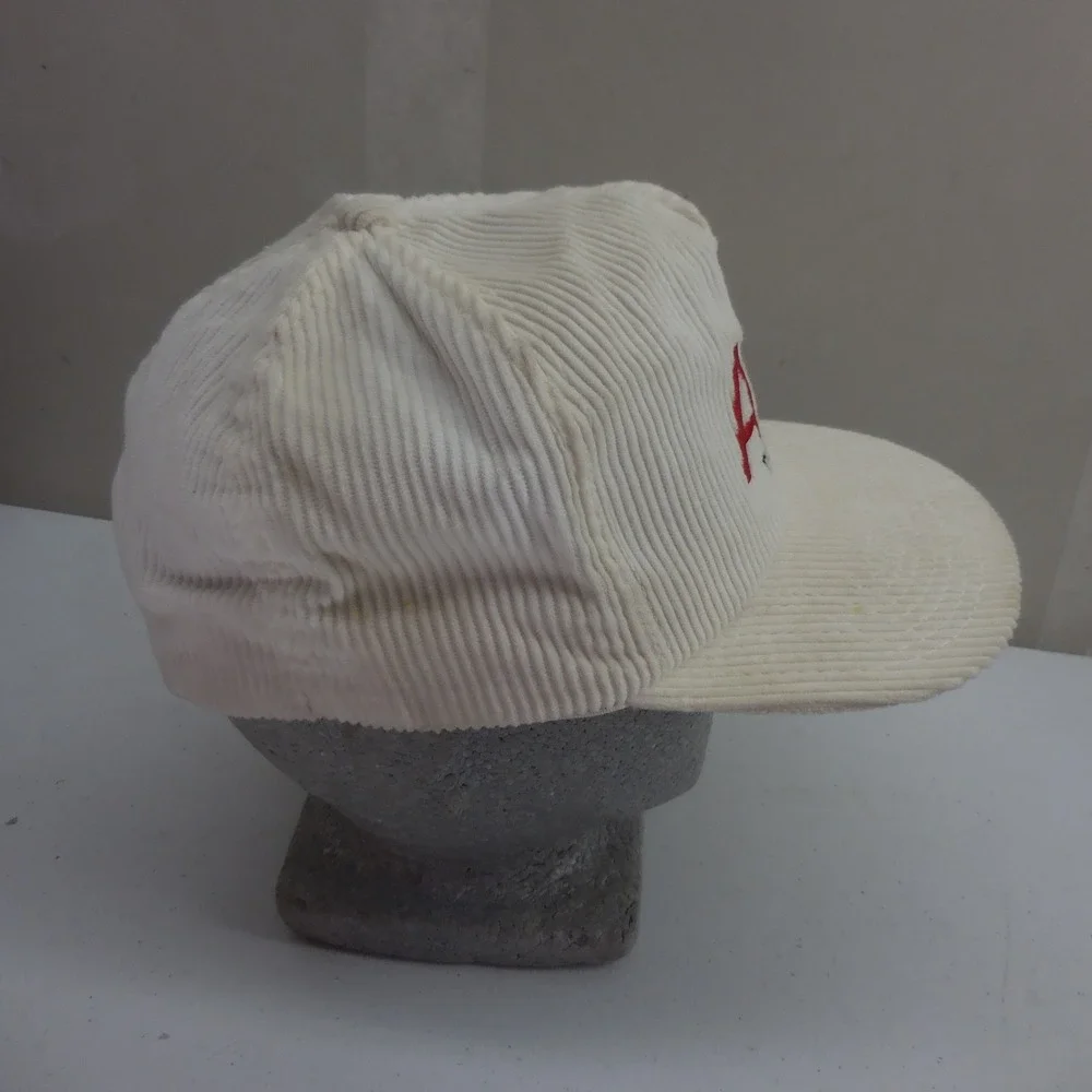 Vintage American Airlines Tulsa Corduroy‎ Snapback Hat White AA Logo Made in USA
